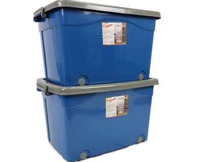 66L EELEEHO STORAGE BOX WITH LID & WHEELS (742)