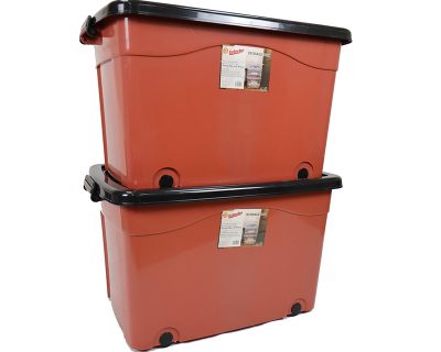 100L EELEEHO STORAGE BOX WITH LID & WHEELS (743)