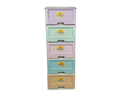 EELEEHO 5 TIER PASTEL COLOUR DRAWER  (7503-5)