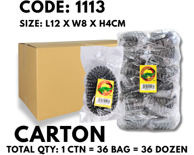 [1 CTN X 36 BAG] 1'S OVAL IRON SCOURER BALL (1113)