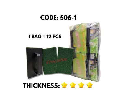 [1 BAG X 12 PCS] 1'S LARGE NYLON BRUSH PAD WITH HANDLE (506-1)