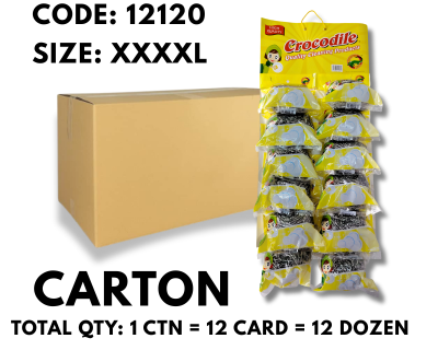 [1 CTN X  12 CARDS] CROCODILE 12'S STAINLESS STEEL SCOURER WITH CARD (12120)