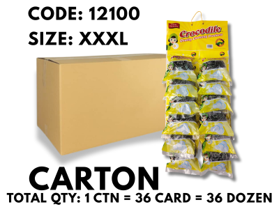 [1 CTN X  36 CARDS] CROCODILE 12'S STAINLESS STEEL SCOURER WITH CARD (12100)