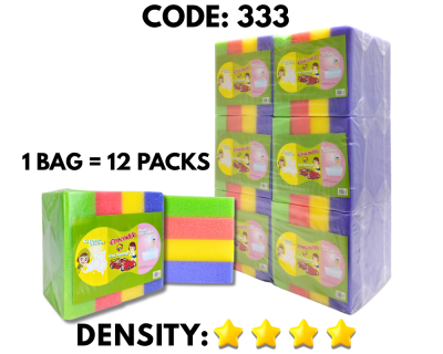 [1 BAG X 12 SETS] CROCODILE 4'S MULTIPURPOSE SPONGE (333)