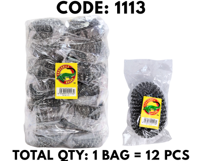 [1 BAG X 12 PCS] 1'S OVAL IRON SCOURER BALL (1113)