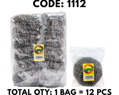 [1 BAG X 12 PCS] 1'S ROUND IRON SCOURER BALL (1112)