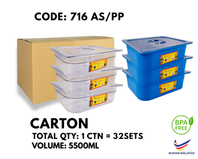 [1 CTN X 32 SETS] MULTIPURPOSE COLLECTION BOX WITH COVER,FOOD STORAGE (716 AS/PP)