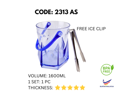 1600ML TRANSPARENT ICE BUCKET WITH HANDLE (2313AS)